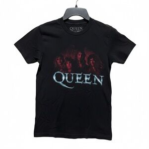 Queen Official Merch Black Graphic Band Tee Small Crew Neck Rock T-Shirt